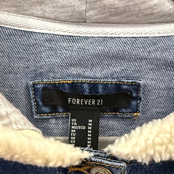 Denim and Sherpa Jacket with Hood - Picture 2 of 4